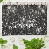 Zilveren Glitter Luipaard Print Theedoek (Gevouwen)