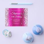 Zilveren Glitter Magenta Folie Monogram 50e Verjaa Flyer (Enkel)