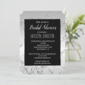 Zilveren Glitter Marmer & Zwart Kaart (Staand voorkant)