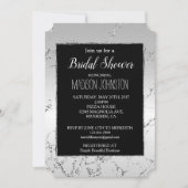 Zilveren Glitter Marmer & Zwart Kaart (Voorkant)