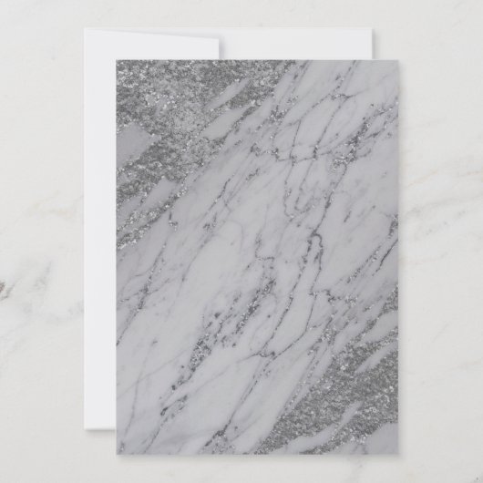 Zilveren Glitter Marmeren Verjaardagsfeest Elk Eve Kaart (Achterkant)