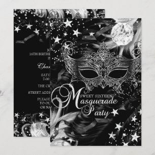 Zilveren Glitter Masker Sterren Nacht Masquerade S Kaart