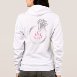 Zilveren Glitter Meisjesachtige Bruid Mevrouw Trou Hoodie