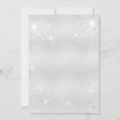 zilveren glitter met 40ste verjaardag gladstrijke kaart (Achterkant)