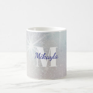 Zilveren Glitter met Sterren Koffiemok