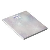 Zilveren glitter met sterren notitieblok (Schuin)