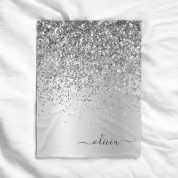 Zilveren Glitter Metaal Monogram Glam Naam