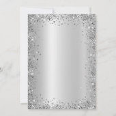 Zilveren Glitter Metallic 25e Huwelijksjubileum Kaart (Achterkant)