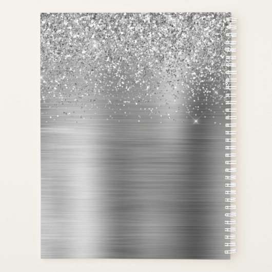 Zilveren Glitter Metallic Beauty Salon Wimpers 202 Planner (Achterkant)