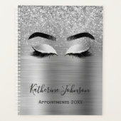 Zilveren Glitter Metallic Beauty Salon Wimpers 202 Planner (Voorkant)