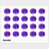 Zilveren Glitter Metallic Violet Paarse Blank Ronde Sticker (Vel)