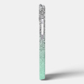 Zilveren Glitter Mint Ombre Persoonlijk Case-Mate iPhone Case (Achterkant / Links)