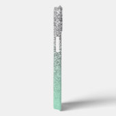 Zilveren Glitter Mint Ombre Persoonlijk Case-Mate iPhone Case (Achterkant / Rechts)