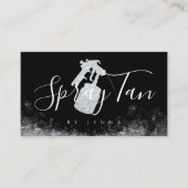Zilveren Glitter Mobiele Spray Tan Visitekaartje (Voorkant)