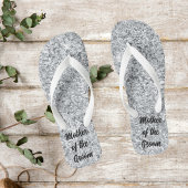 Zilveren Glitter Moeder van de bruid bruidegom bru Teenslippers
