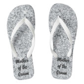 Zilveren Glitter Moeder van de Bruid Bruidegom Huw Teenslippers (Voetbed)