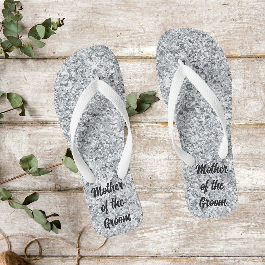Zilveren Glitter Moeder van de Bruid Bruidegom Huw Teenslippers