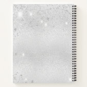 Zilveren glitter monogram naam notitieboek (Achterkant)