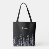 Zilveren Glitter Monogrammed Gepersonaliseerde Gif Tote Bag (Achterkant)