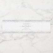 Zilveren Glitter Naam Datum Sweet Sixteen Party Waterfles Etiket (Enkel label)