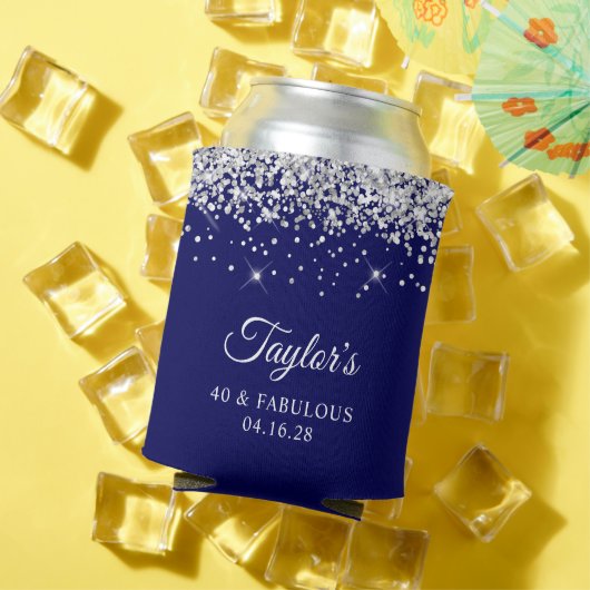 Zilveren Glitter Navy Blue 40 & Fabulous Blikjeskoeler (Insitu Zomer)