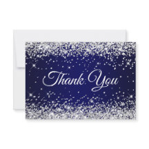 Zilveren Glitter Navy Blue 40e verjaardag