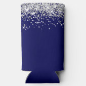 Zilveren Glitter Navy Blue 50e verjaardag Seltzer Blikjeskoeler (Achterkant)