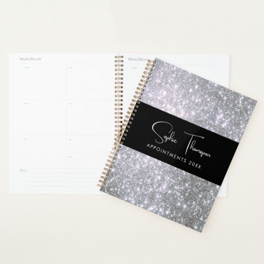 Zilveren glitter nieuwjaar planner (Display)