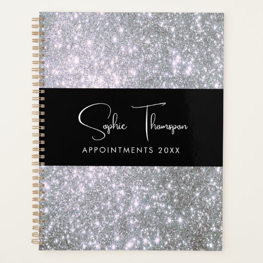 Zilveren glitter nieuwjaar planner (Voorkant)