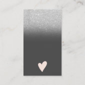 zilveren glitter ombre blush order bedankt visitekaartje (Achterkant)