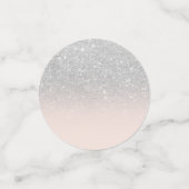 Zilveren glitter ombre blush roze foto Sweet 16 Confetti (Kleine voorkant)