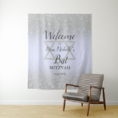 Zilveren glitter ombre lavendel chic Bat Mitzvah Wandkleed (In situ)