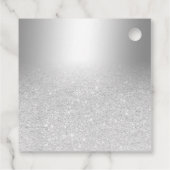 Zilveren glitter ombre metallic dank u bruiloft bedankjes labels (Achterkant)