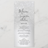 Zilveren glitter ombre metallic folie bruiloft men menu (Voorkant)