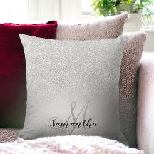 Zilveren glitter ombre metallic folie monogram