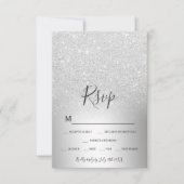 Zilveren glitter ombre metallic folie rsvp (Voorkant)