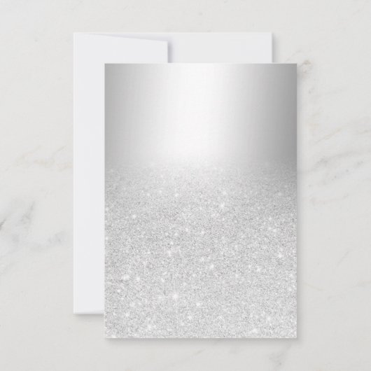 Zilveren glitter ombre metallic folie rsvp (Achterkant)