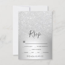 Zilveren glitter ombre metallic folie rsvp