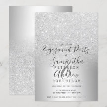 Zilveren glitter ombre metallic folie verloving