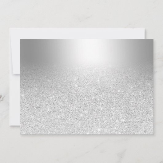 Zilveren glitter ombre metallic foto Quinceañera Kaart (Achterkant)