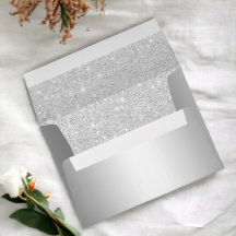 Zilveren glitter ombre metallic trouwadres