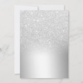 Zilveren glitter ombre metallic vrijgezellenfeest kaart (Achterkant)