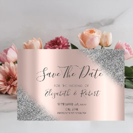Zilveren Glitter Ombre Roze Gouden Save The Date