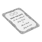 Zilveren Glitter Oneindigheid Bewaar De Datum Magn Magneet (Rechterzijde)