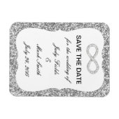 Zilveren Glitter Oneindigheid Bewaar De Datum Magn Magneet (Horizontaal)