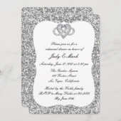 Zilveren Glitter Oneindigheid Hart Oefenavond Dinn Kaart (Voorkant / Achterkant)