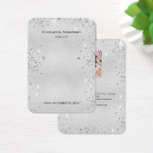 Zilveren glitter-oormerk fotokaart visitekaartje (Bureau)