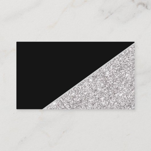 Zilveren glitter op Black Wishing Well Informatiekaartje (Achterkant)