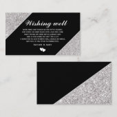 Zilveren glitter op Black Wishing Well Informatiekaartje (Voorkant / Achterkant)