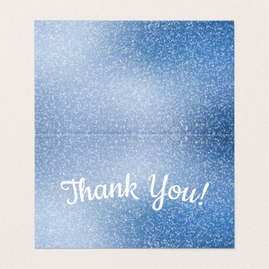 Zilveren glitter op blauwe achtergrond Bedankt Car Kaart (Buitenkant ongevouwen)